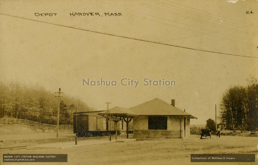 Postcard: Depot, Hanover, Massachusetts